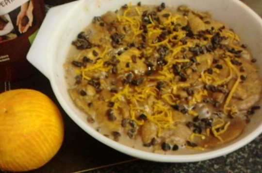 Terrina fria de laranja e cacau cru
