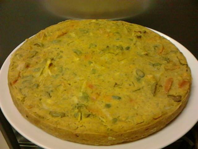 Bolo integral de br�colos, azeitonas e salsa
